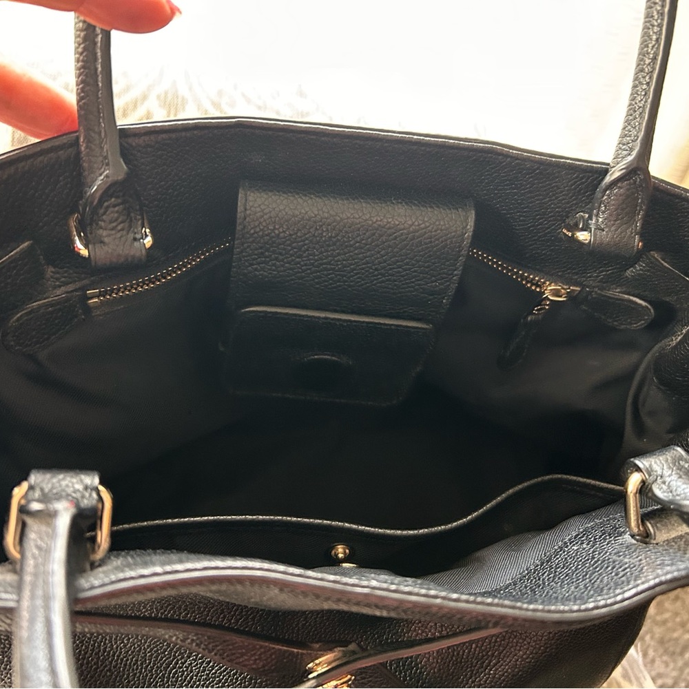 Coach Black Pebbled Leather Tote - Picture 7 of 16